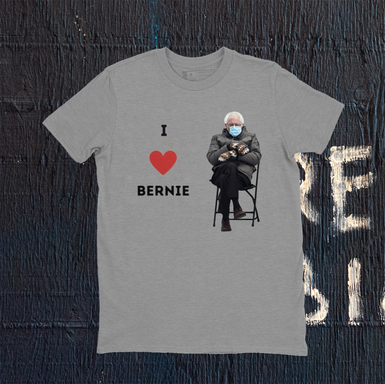 I Heart Bernie Sanders Mittens Sitting Inauguration Gift Tee Shirt