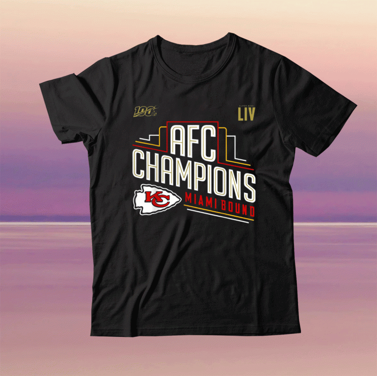 KC Chiefs AFC Champions Miami Bound 2021 Tee Shirt