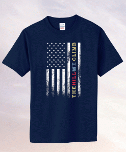 The Hill We Climb Distressed American Flag Tee Shirt