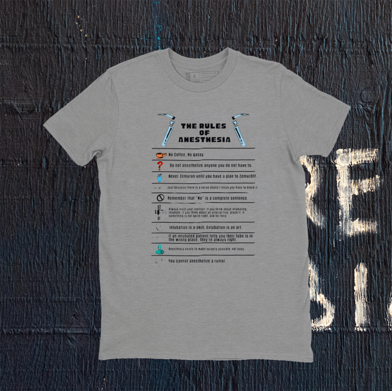 The Rules of Anesthesia Tee Shirt