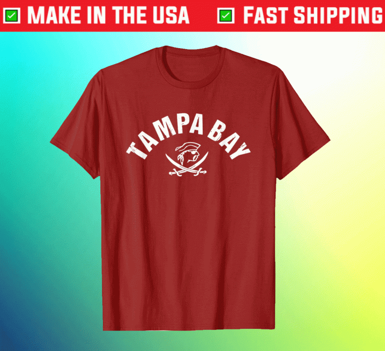 Vintage Red Tampa Bay Old School Pirate TB Cool Tampa Bay 2021 Tee Shirt