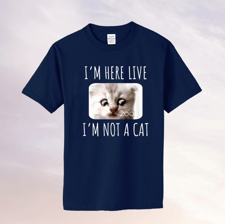 I'm Here Live I'm Not a Cat Zoom Meme Humor 2021 T-Shirt