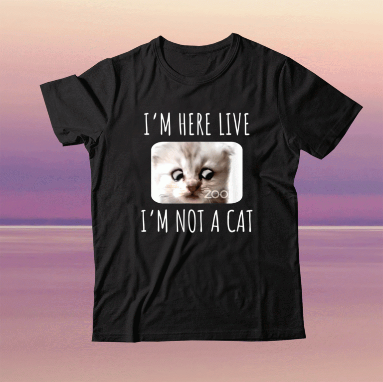 I'm Here Live I'm Not a Cat Zoom Meme Humor 2021 T-Shirt