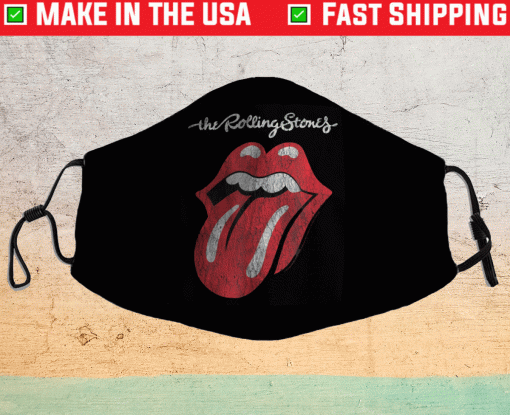 Rolling Stones Official Script Tongue Face Masks