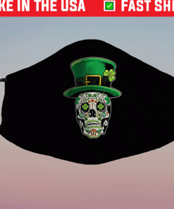 Sugar Skull Saint Patricks Day of Dead 2021 Face Mask