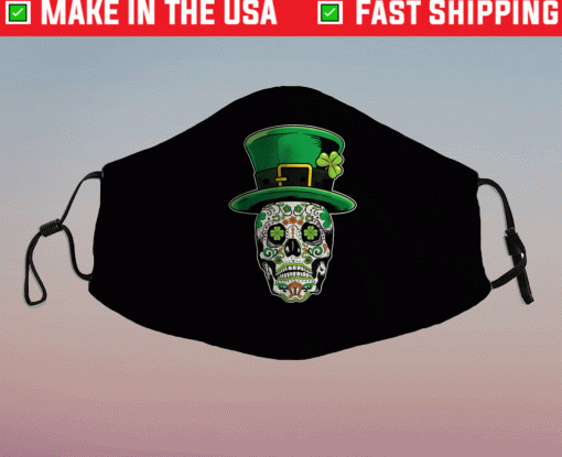 Sugar Skull Saint Patricks Day of Dead 2021 Face Mask