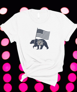 California Bear American Flag 4th of July 2021 TShirt