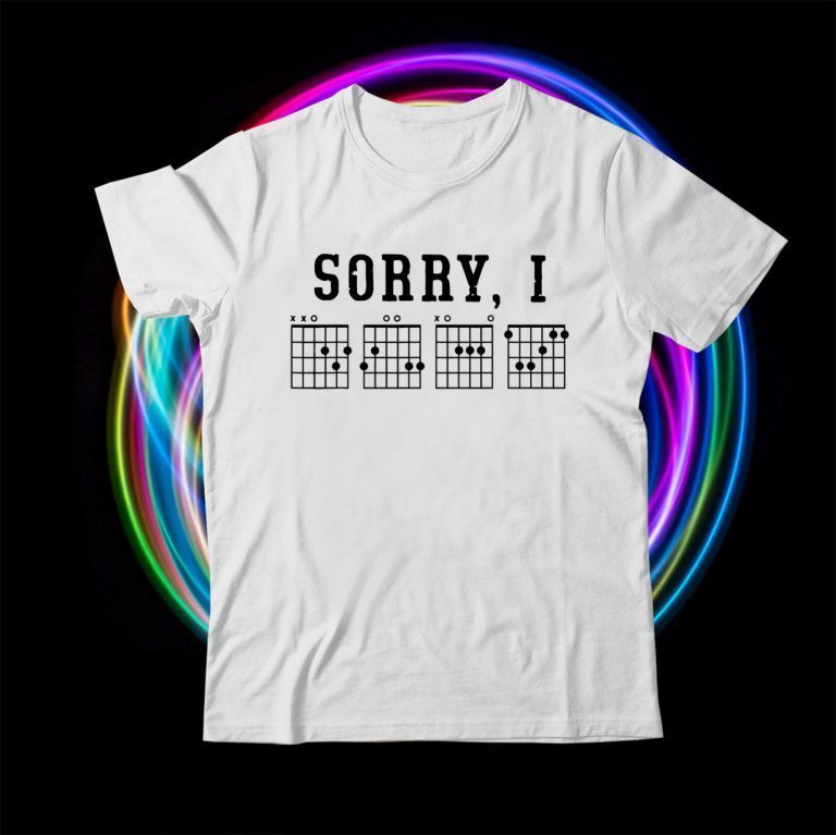 Sorry I DGAF Hidden Message Guitar Chords Lover Gift T-Shirt