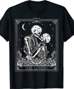 The Lovers Vintage Tarot Card Astrology Skull Horror Occult 2021 Shirts