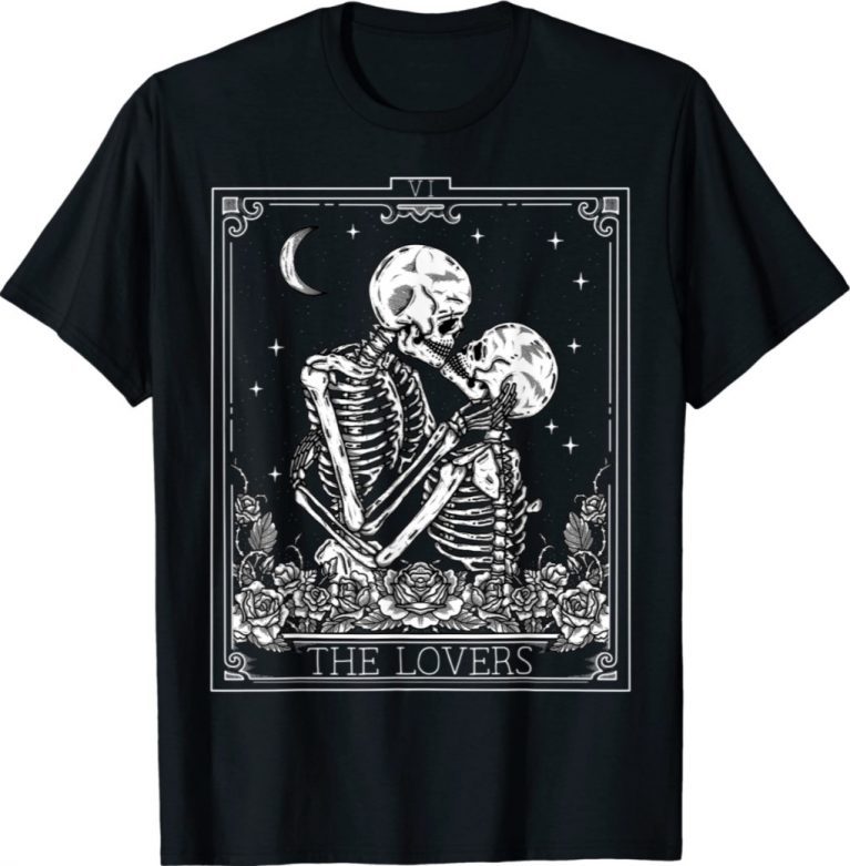 The Lovers Vintage Tarot Card Astrology Skull Horror Occult 2021 Shirts