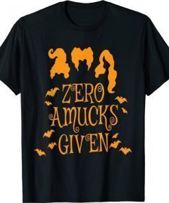Zero Amucks Given Funny Amuck With Bat Halloween Witch 2021 Shirt
