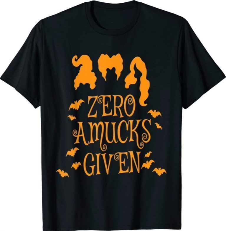 Zero Amucks Given Funny Amuck With Bat Halloween Witch 2021 Shirt