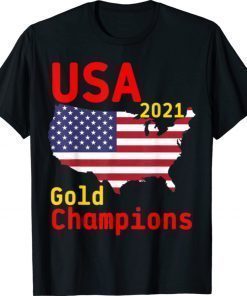 Flag USA Gold Champions Football Team 2021 Shirts