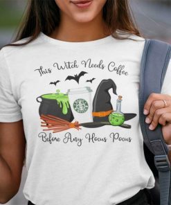 Halloween This Witch Needs Coffee Before Any Hocus Pocus TShirt