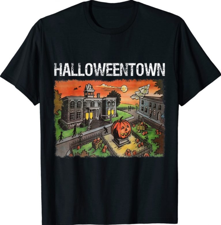 Halloween Town in University Pumpkin And Ghost Unisex TShirt