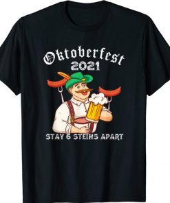 Oktoberfest 2021 6 Stein Apart Bavarian Munich Beer October 2021 TShirt