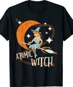 Atomic Witch Pinup Girl Retro Vintage Sexy Halloween 2021 TShirt