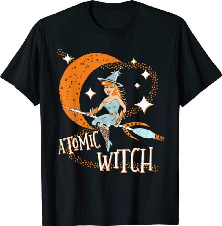 Atomic Witch Pinup Girl Retro Vintage Sexy Halloween 2021 TShirt