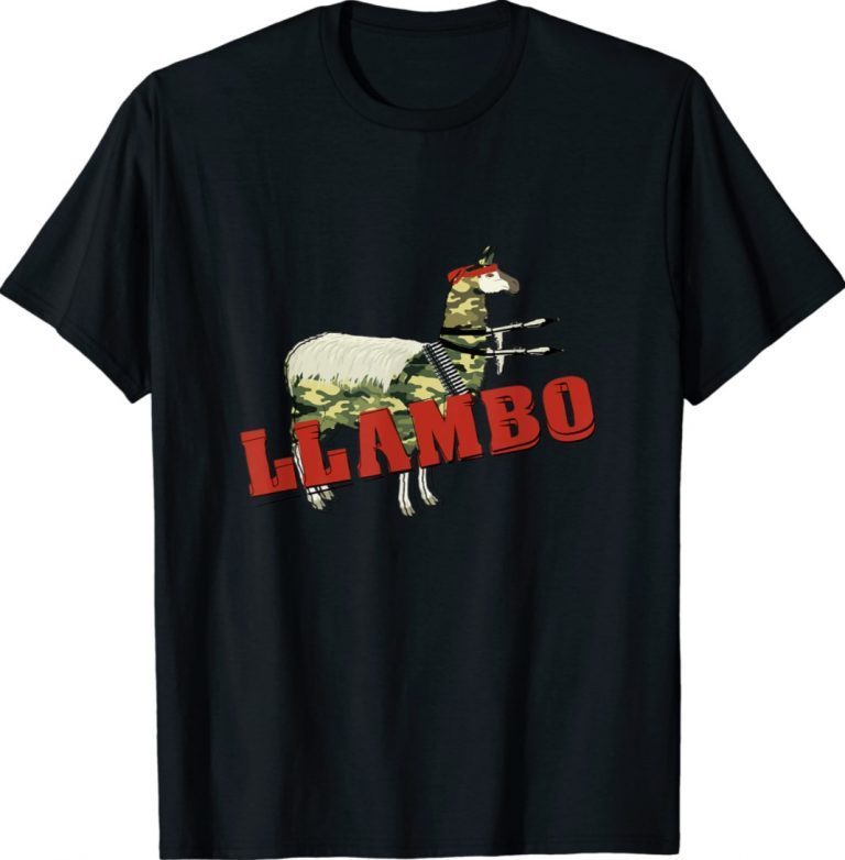 Llambo Funny Military Llama Commando Vintage TShirt