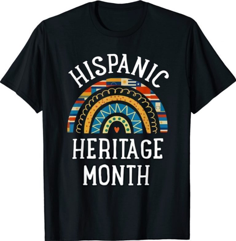 Hispanic Heritage Month Rainbow Latin Country Flags 2021 Shirts