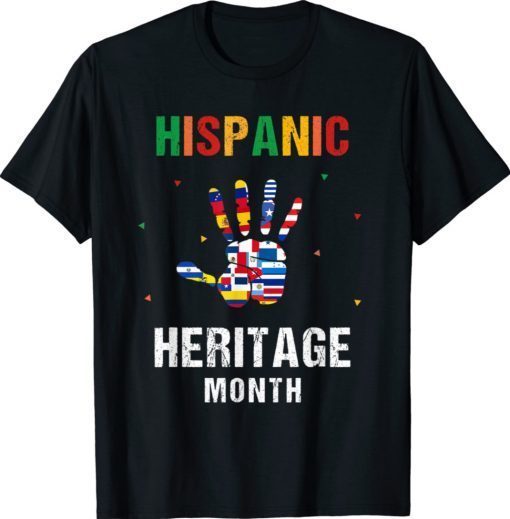 Hispanic Heritage Month Hands Latino Country Flags 2021 Shirts