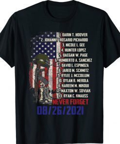 Never Forget Of Fallen Soldiers 13 Heroes Name 08-26-2021 Unisex TShirt