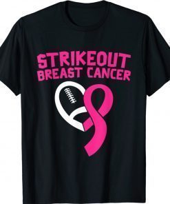 Strike Out Breast Cancer Awareness Pink Ribbon Football 2021 TShirt