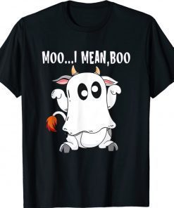 Ghost Cow Moo I Mean Boo Halloween Cow Boo Tee Shirt