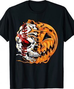 Baseball Player Halloween Pumpkin Skeleton 2021 Shirts