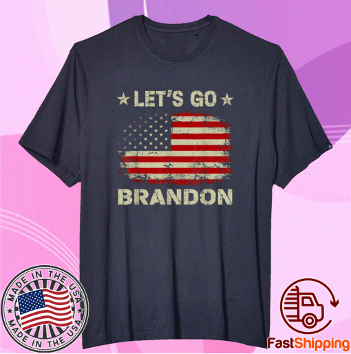 Let's Go Brandon American Flag Impeach Biden Vintage TShirt