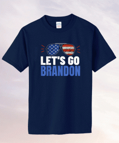 Let's Go Brandon Flag Sunglasses Vintage TShirt