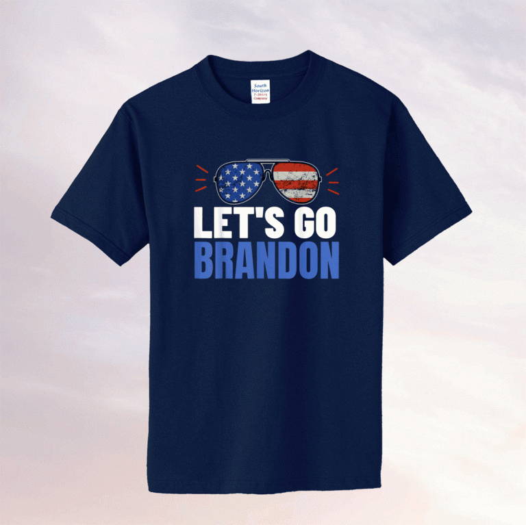 Let's Go Brandon Flag Sunglasses Vintage TShirt