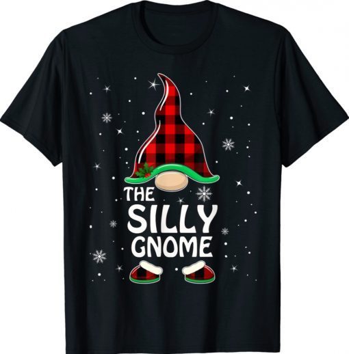 Silly Gnome Buffalo Plaid Matching Family Christmas Pajama 2021 Shirts