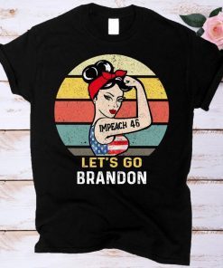 Retro Let's Go Brandon shirt vintage Impeach 46 Biden shirt, flag usa 8646 biden anti shirt, gift empowerment women girls