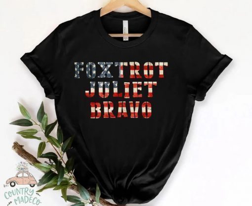 Foxtrot Juliet Bravo America Flag Let's Go Brandon T-Shirt