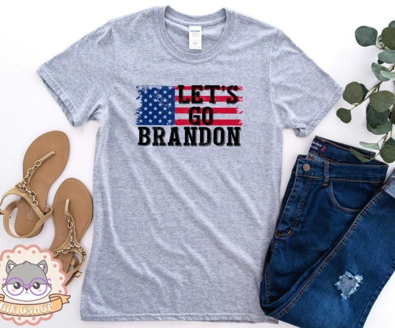 Let's Go Brandon American Flag Funny Joe Biden Republican 2021 TShirt