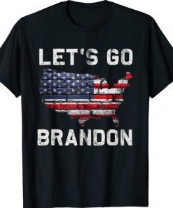 Let's Go Brandon Flag US Map Vintage TShirt