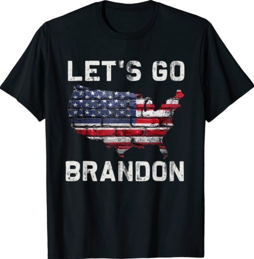 Let's Go Brandon Flag US Map Vintage TShirt