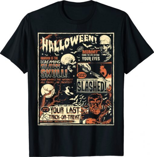 Horror Movie Shirts Poster Terror Old Time Halloween Gift Shirts