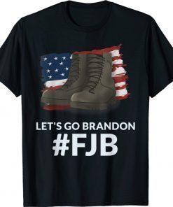 Let's Go Brandon Fake News Biden Chant American Flag Boots 2021 TShirt