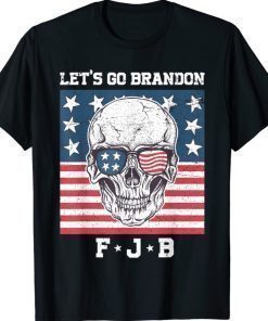 Flag US Let's Go Brandon Skull TShirt