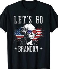 Let's Go Brandon George Washington American Flag Vintage TShirt