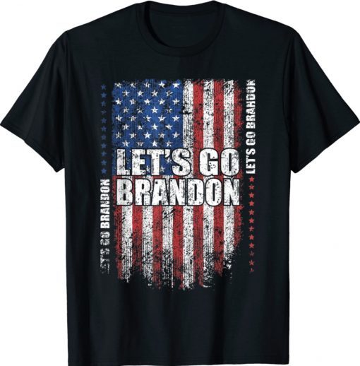 Vintage Let's Go Brandon Anti Biden US Grunge Flag Shirts