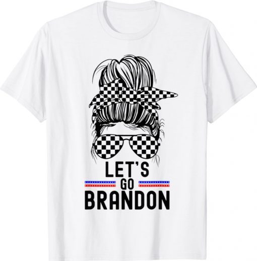 Vintage Let's Go Brandon Flag Sunglasses Gift TShirt