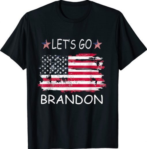 Let's Go Brandon Flag Star Vintage TShirt