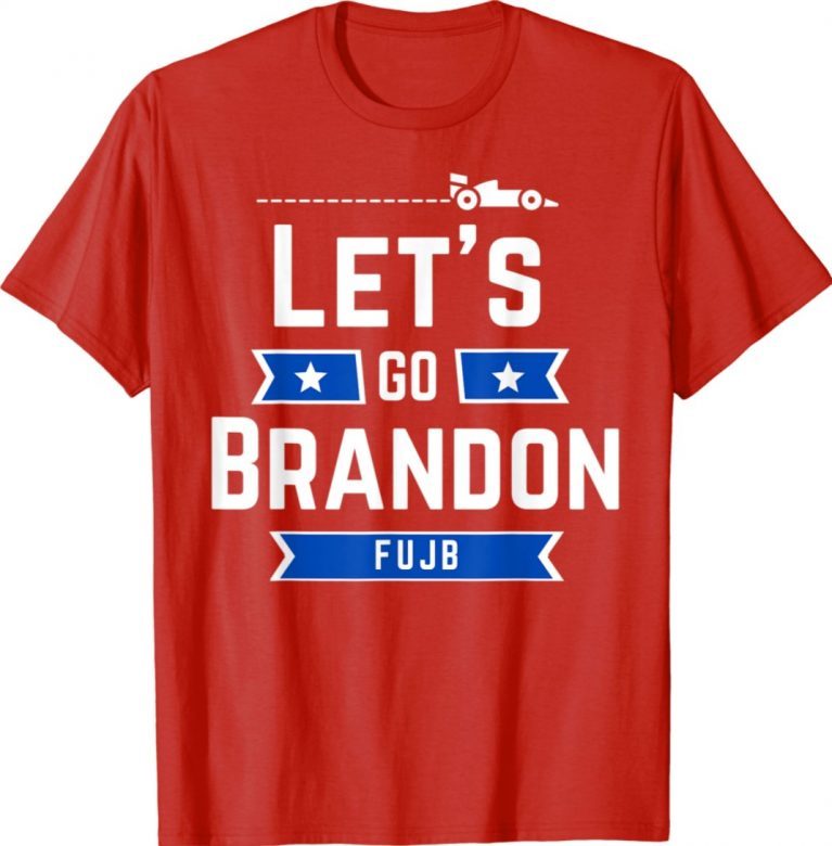 Red Let's Go Brandon US Flag F1 T-Shirt