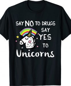 Red Ribbon Week Kids Youth Say No Say Yes to Unicorns 2021 TShirt