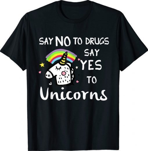 Red Ribbon Week Kids Youth Say No Say Yes to Unicorns 2021 TShirt