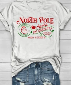 North Pole Hot Chocolate Christmas Gift Shirts