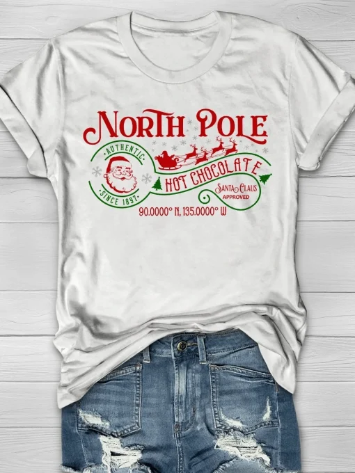 North Pole Hot Chocolate Christmas Gift Shirts